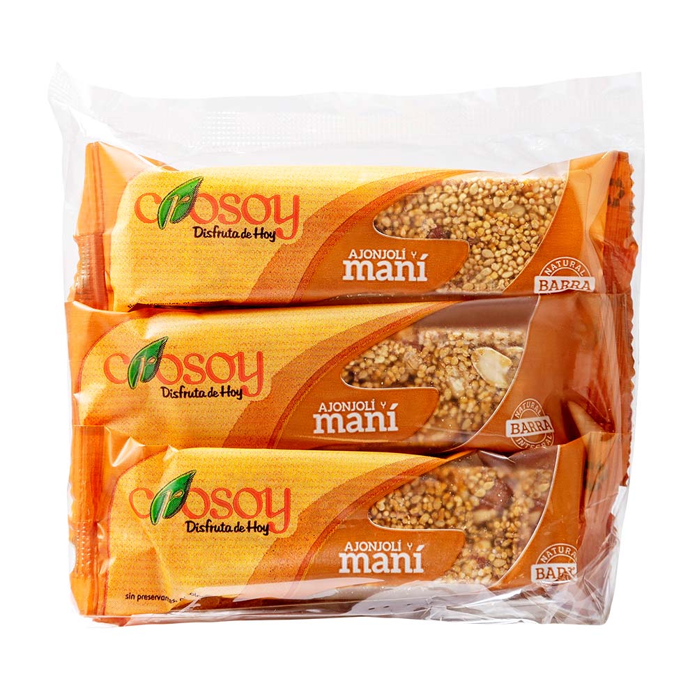 Turrón Crosoy Ajonjolí C/Maní Pack 6 Unidades