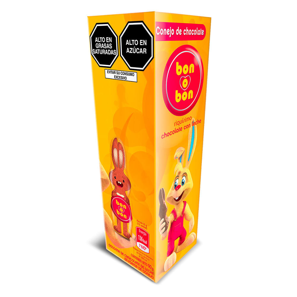 Chocolate de Conejo de Pascua Bon o Bon 50g