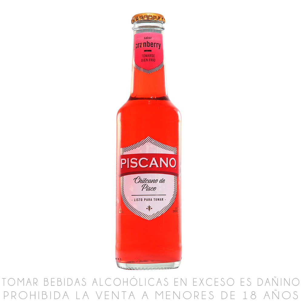 Bebida Chilcano de Pisco Piscano Cranberry Botella 275ml