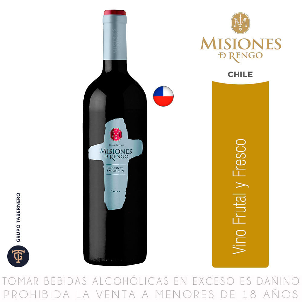 Vino Tinto Cabernet Sauvignon Misiones de Rengo Botella 750ml