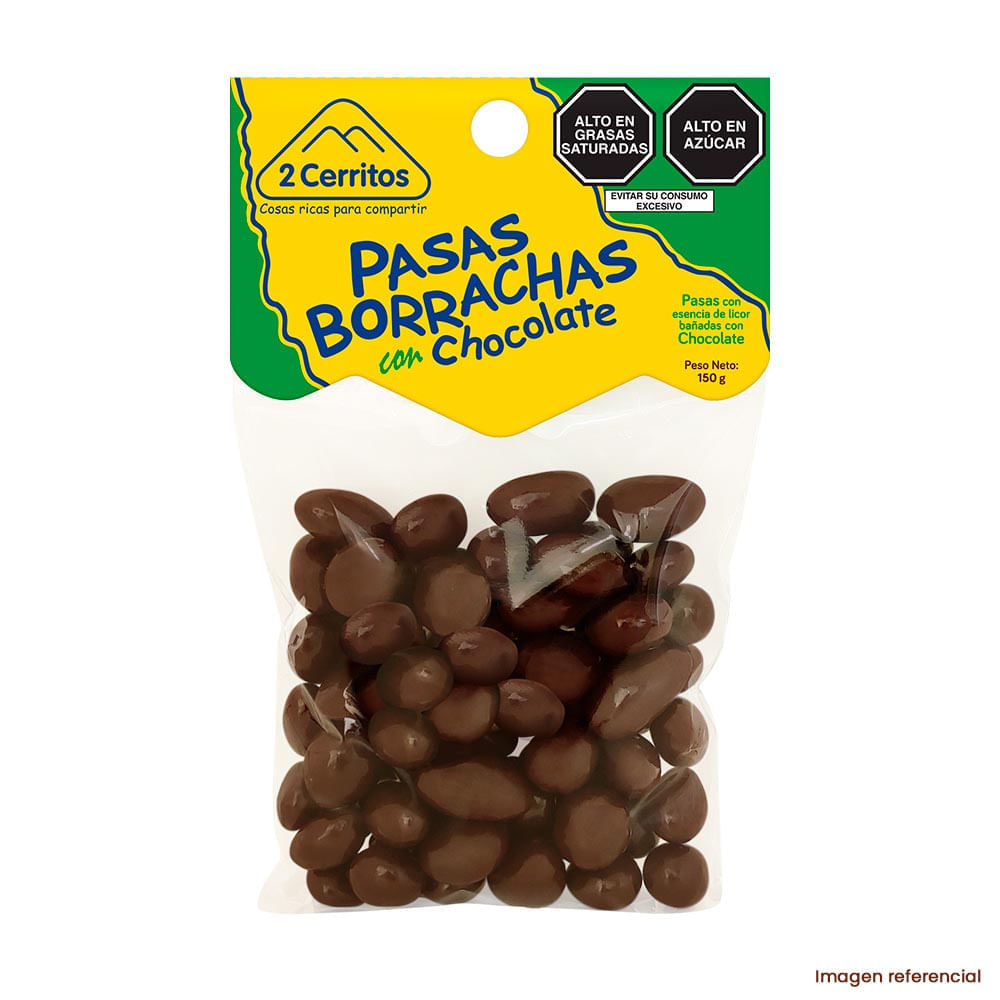Pasas Borrachas con Chocolate 2 Cerritos Bolsa 125g