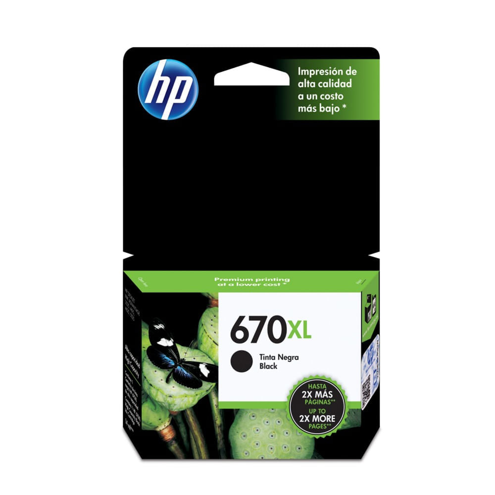 Hp Cartucho de Tinta 670 XL Negro