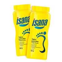 Talco para Pies Isana Triple Acción Pack 2 Unidades de 60 g c/u