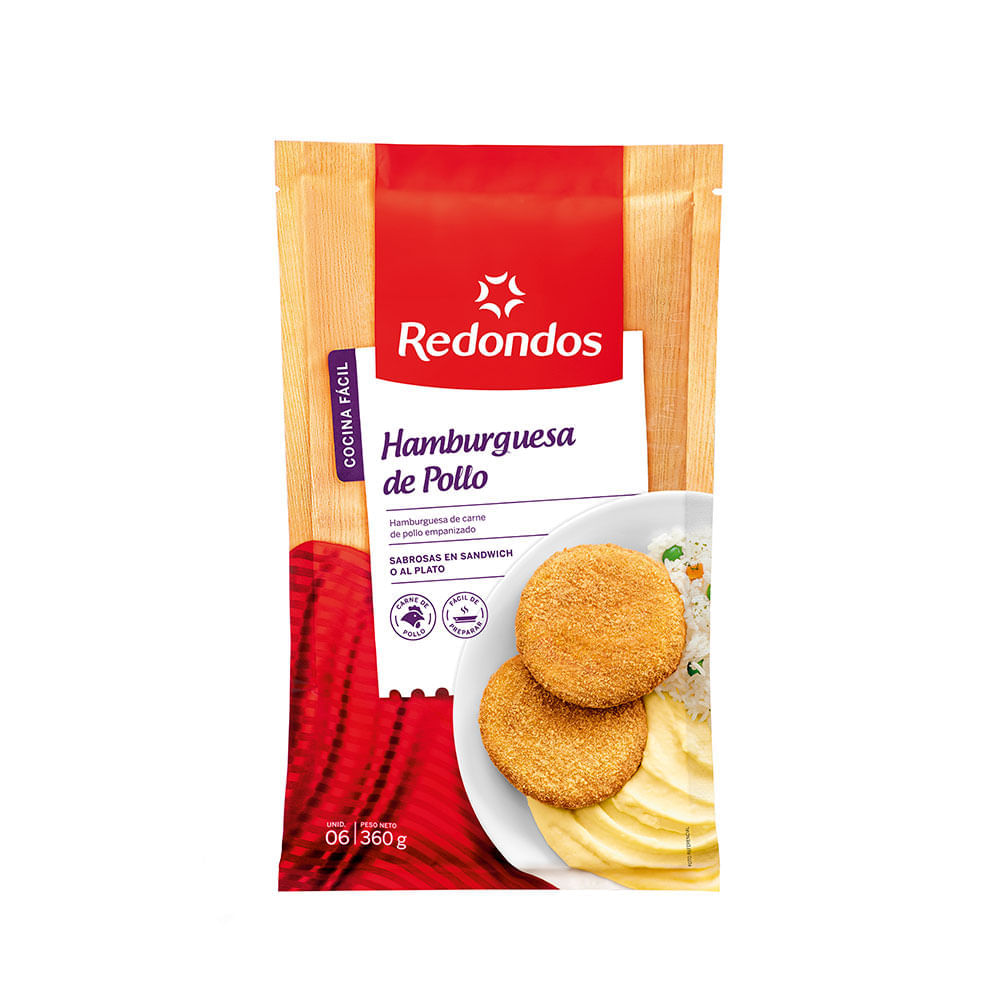 Hamburguesas de Pollo Redondos 6un