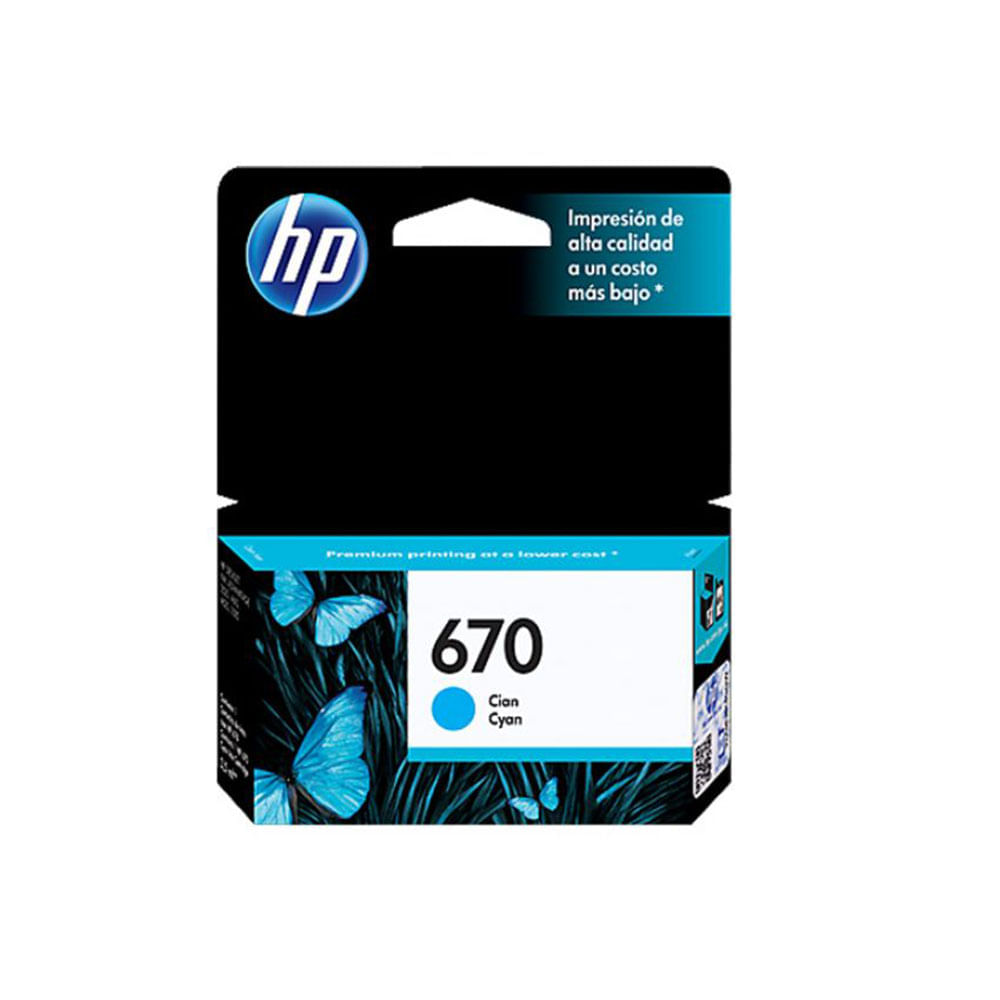 Hp Cartucho de Tinta HP 670 Cian