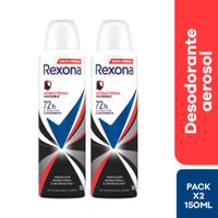 Twopack Antitranspirante en Aerosol Rexona Antibacterial + Invisible 150ml