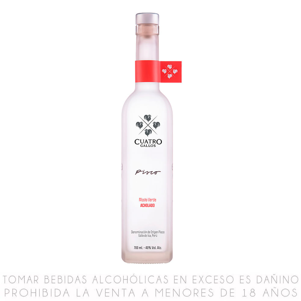 Pisco Mosto Verde Acholado Cuatro Gallos 700ml
