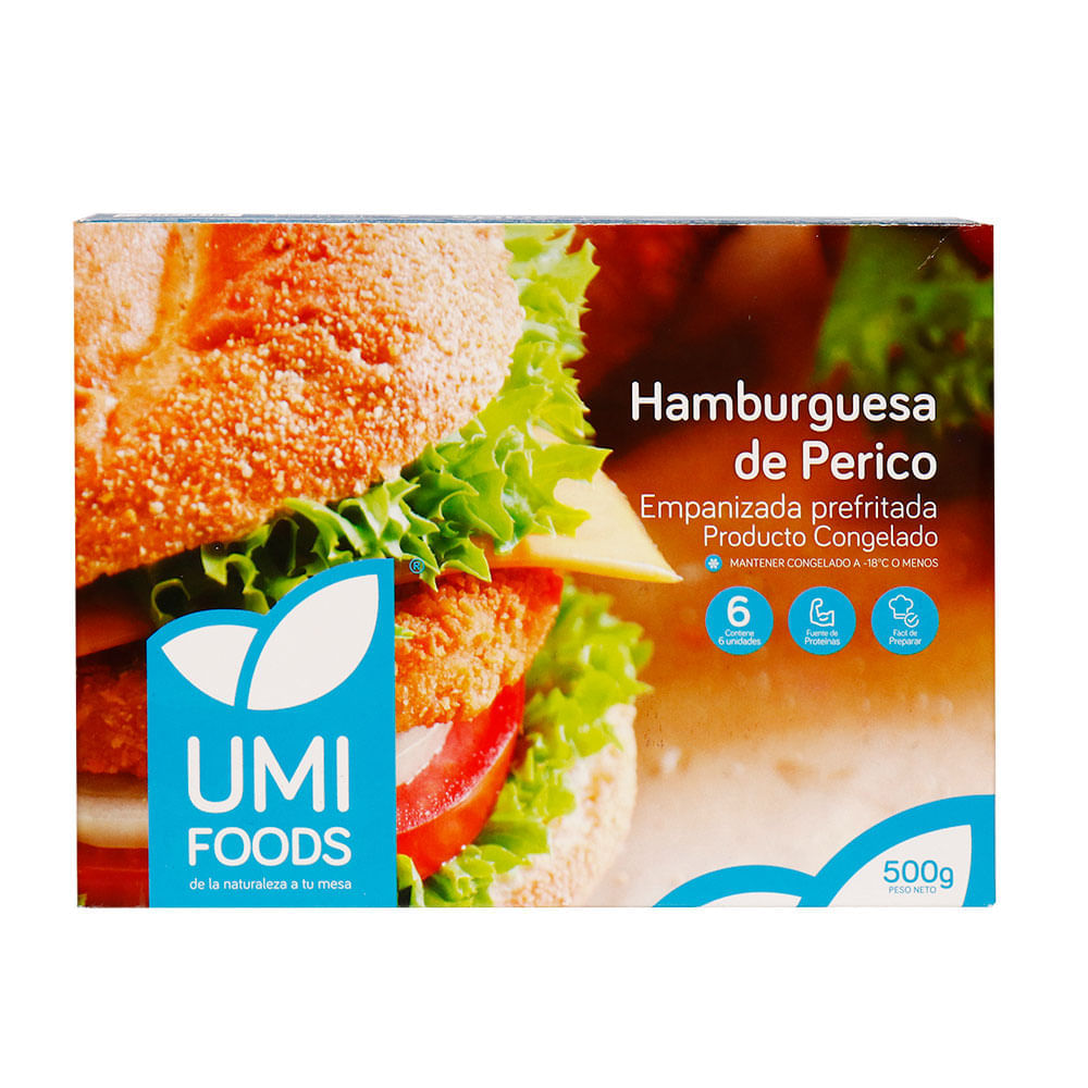 Hamburguesa de Perico Umi Foods Caja 500 g