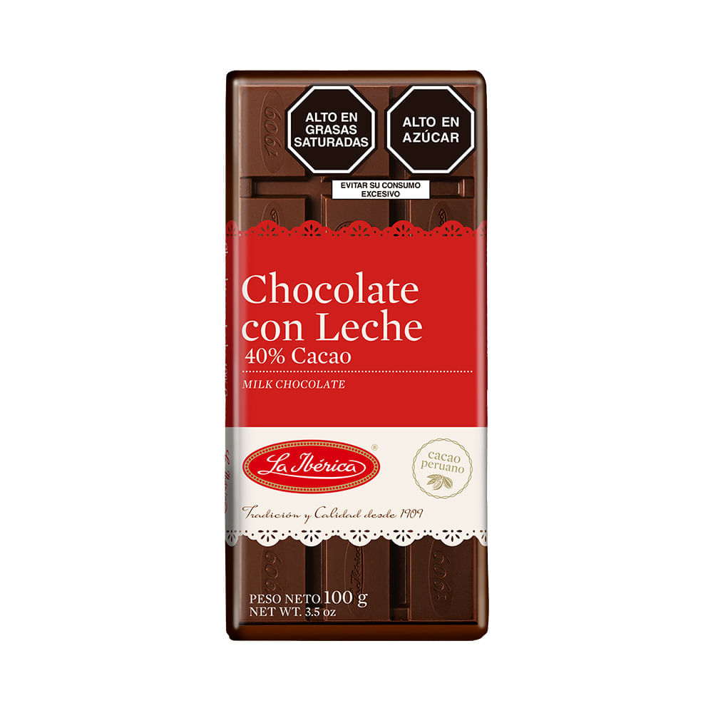 Chocolate de Leche La Ibérica Tableta 100 g
