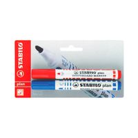 Plumón de Pizarra Plan Stabilo Azul y Rojo