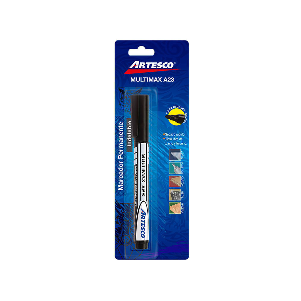 Artesco Plumón Permanente Multimax A23 Negro