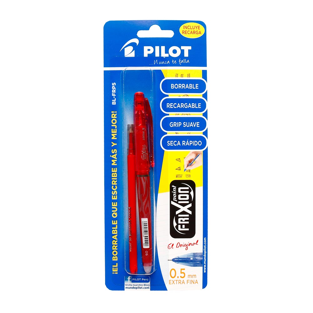 Lapicero Tinta Borrable Frixion Point Pilot Rojo + Recarga