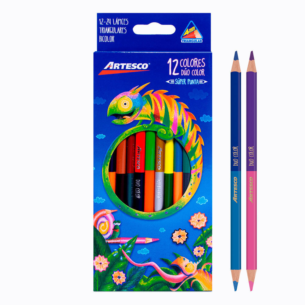 Artesco Colores Triangulares Duo Color Caja 12 unid