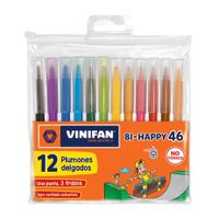 Plumones Delgados Bi-Happy 46 Vinifan Estuche 12 Unid