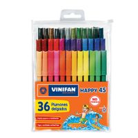 Plumones Delgados Happy 45 Vinifan Estuche 36 Unid