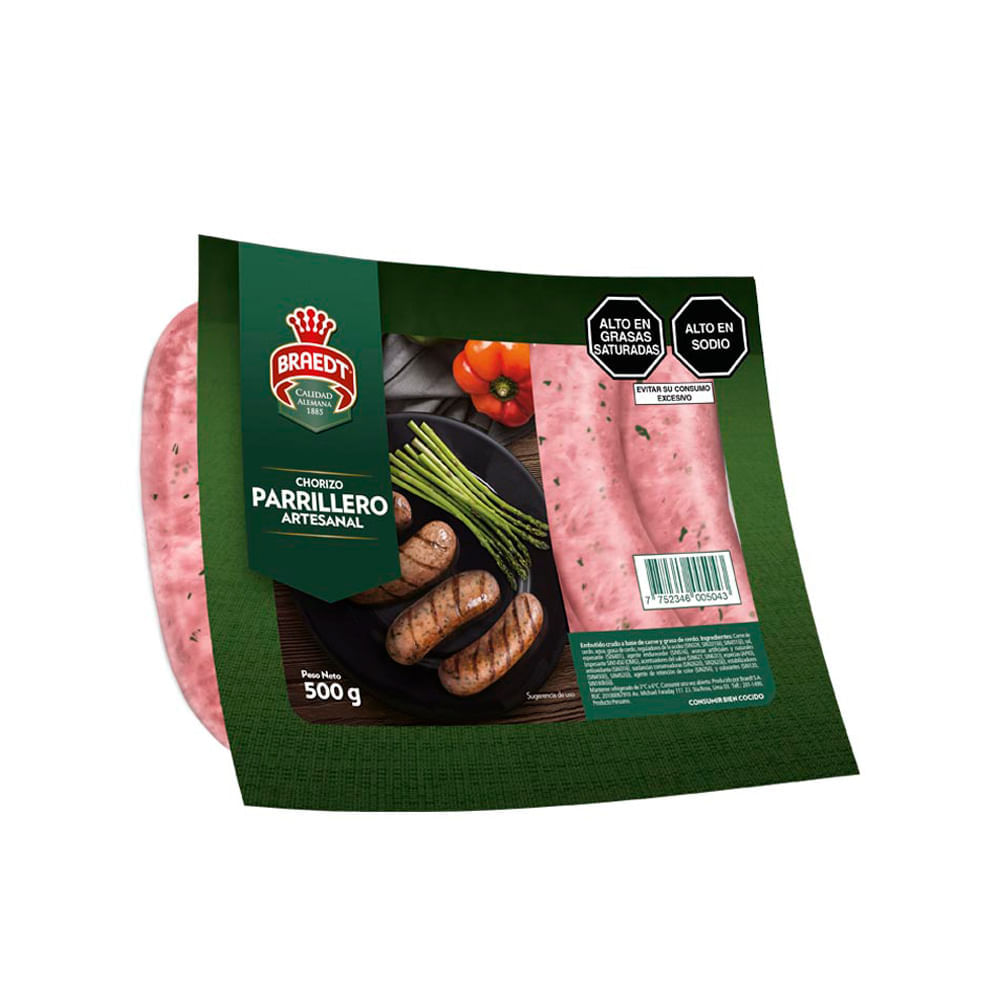 Chorizo Parrillero Artesanal Braedt Paquete 500 g