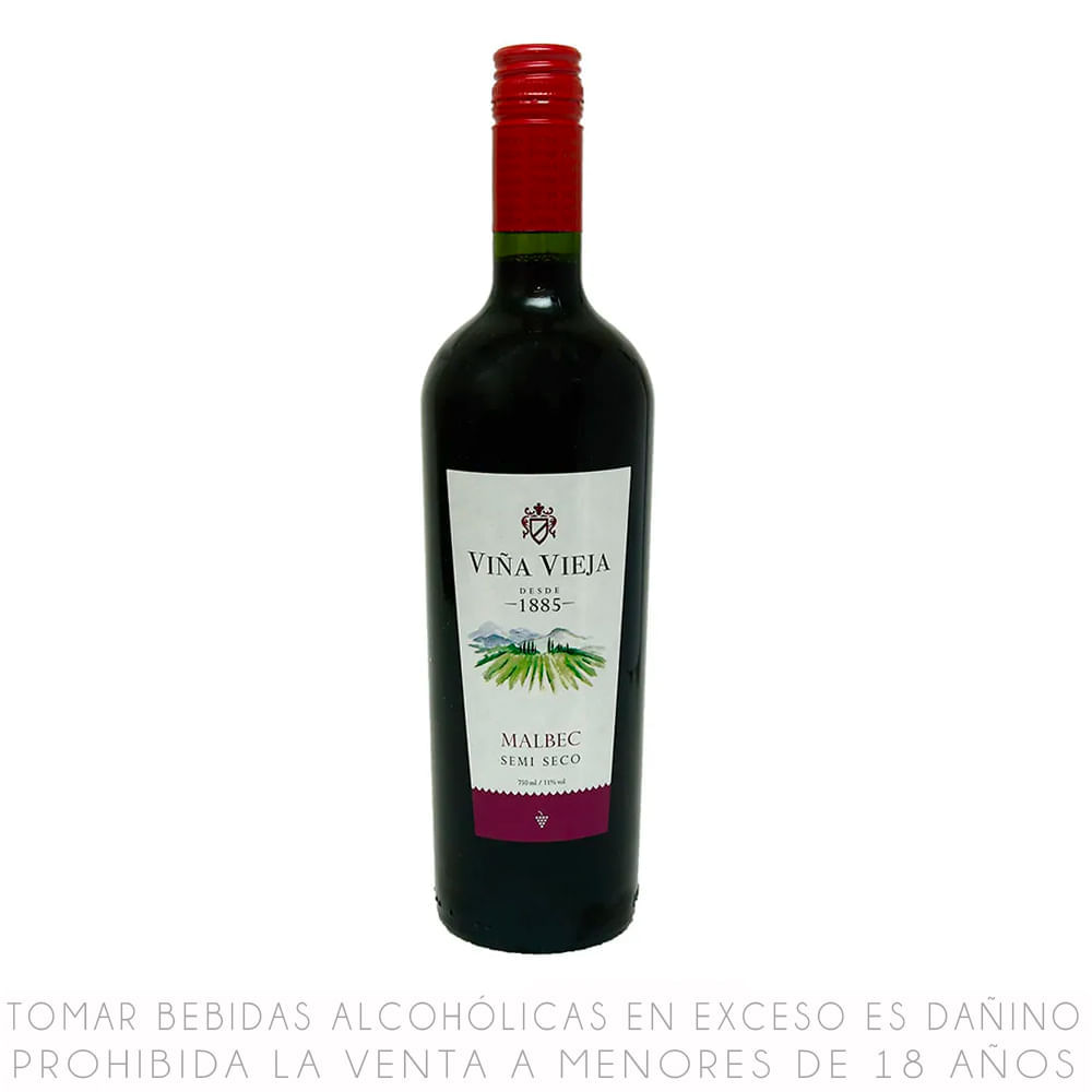 Vino Tinto Malbec Viña Vieja Botella 750 ml