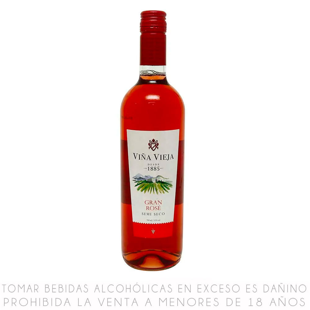 Vino Rose Viña Vieja Merlot Semi Seco Botella 750 ml