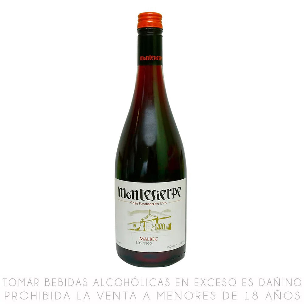 Vino Tinto Malbec Montesierpe Botella 750 ml