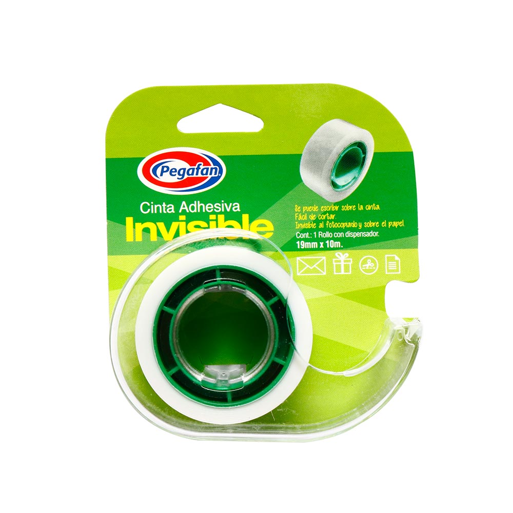 Cinta Adhesiva Invisible con Dispensador Pegafan 19 mm x 10 m