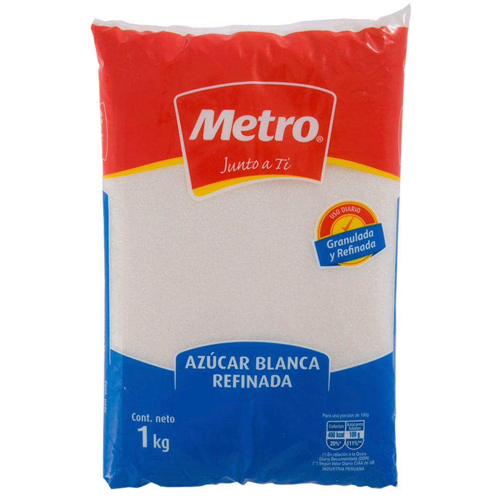 Azúcar Blanca Metro Bolsa 1 kg
