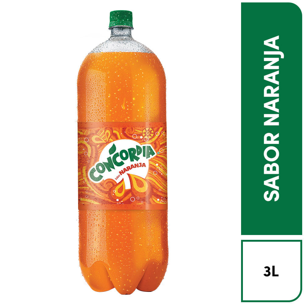 Gaseosa Concordia Sabor Naranja Botella 3 Litros