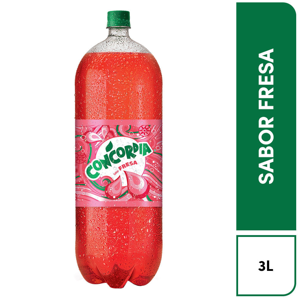 Gaseosa Concordia Sabor Fresa Botella 3 Litros