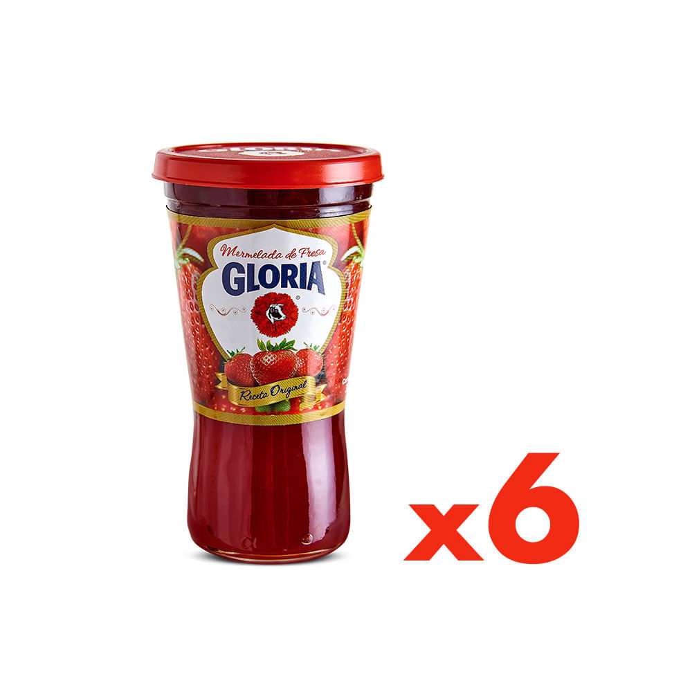Mermelada Gloria Fresa Pack 6 Vasos de 320 g c/u