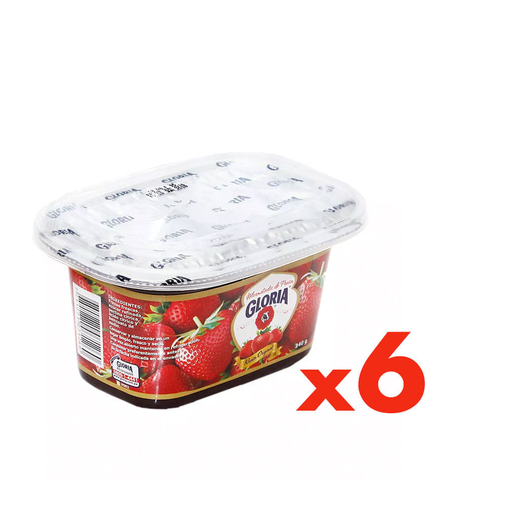 Mermelada Gloria Fresa Pack 6 Potes de 340 g c/u