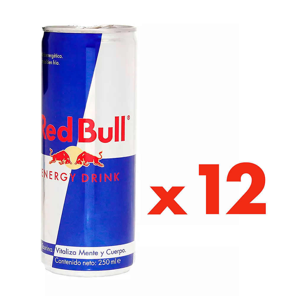 Bebida Energizante Red Bull Pack de 12 unid Lata 250 ml