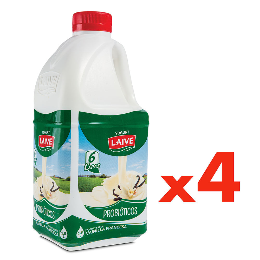 Yogurt Laive Vainilla Pack 4 Botellas de 1.8 Litros c/u