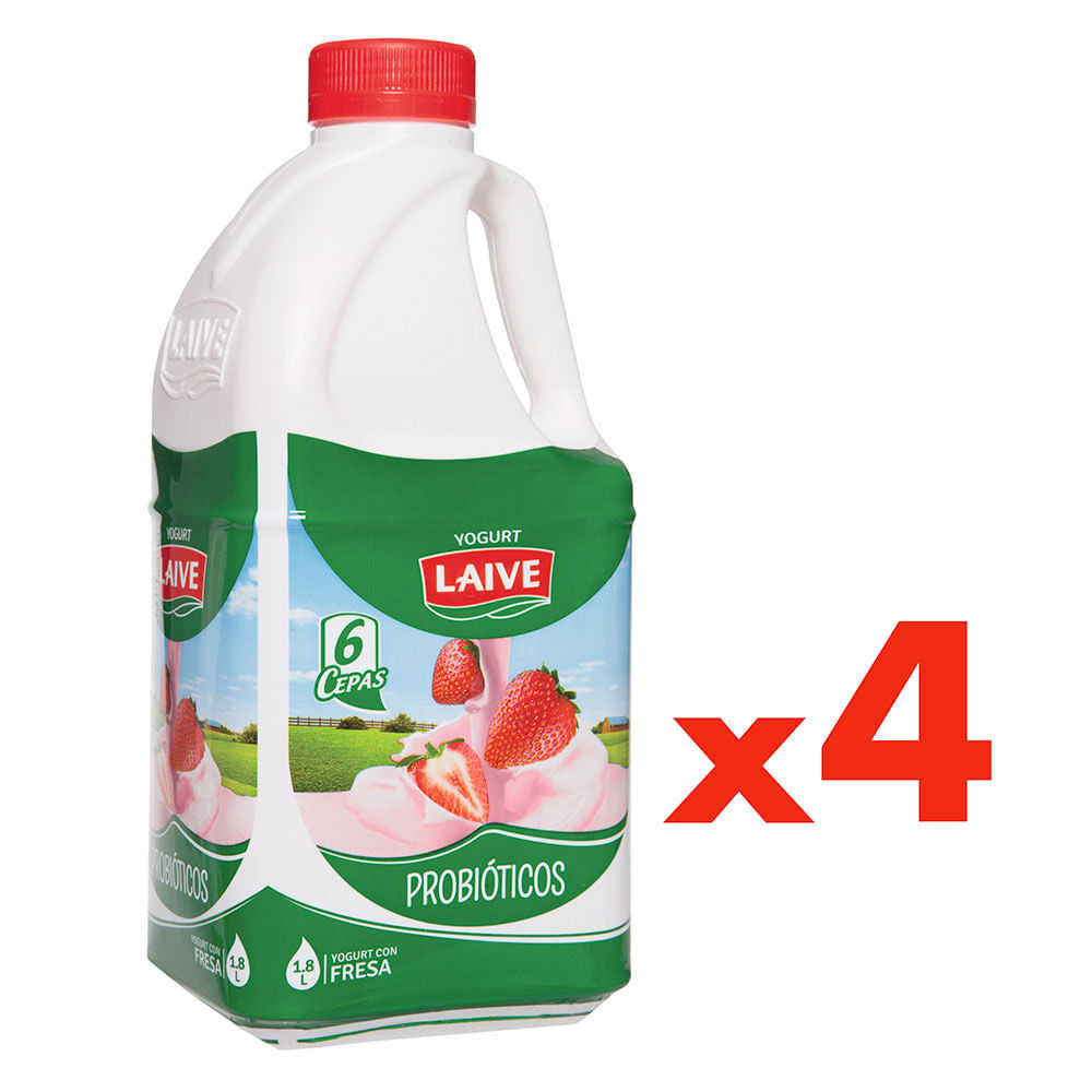 Yogurt Laive Fresa Pack 4 Botellas de 1.8 Litros c/u