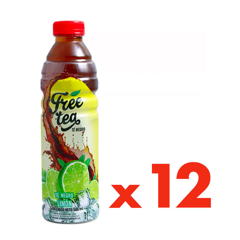 Té Helado Free Tea Negro Limon Pack 12 Unidades de 500 ml c/u