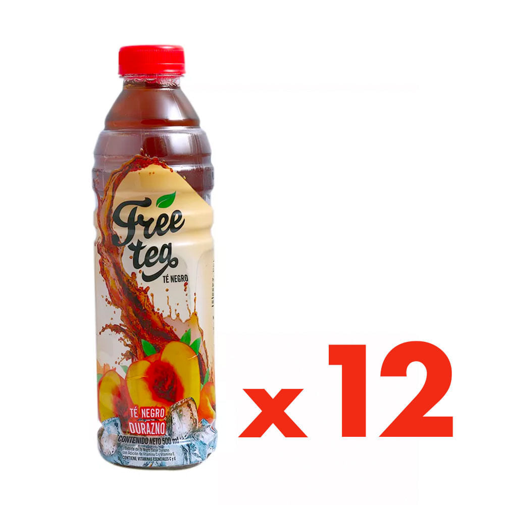 Té Helado Free Tea Durazno Pack 12 Unidades de 500 ml c/u