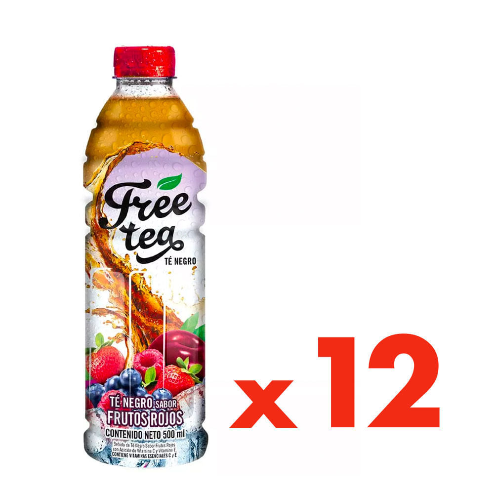 Te Helado Free Tea Frutos Rojos Pack 12 Unidade de 500 ml c/u
