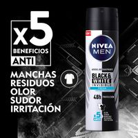 Antitranspirante Aerosol Nivea Men Black & White Invisible Fresh 150ml