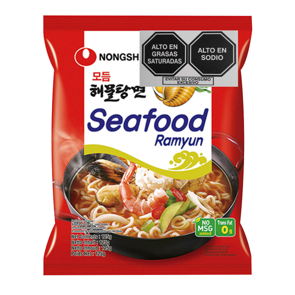 Sopa Instantánea Sabor Seafood Ramyun NongShim 120g