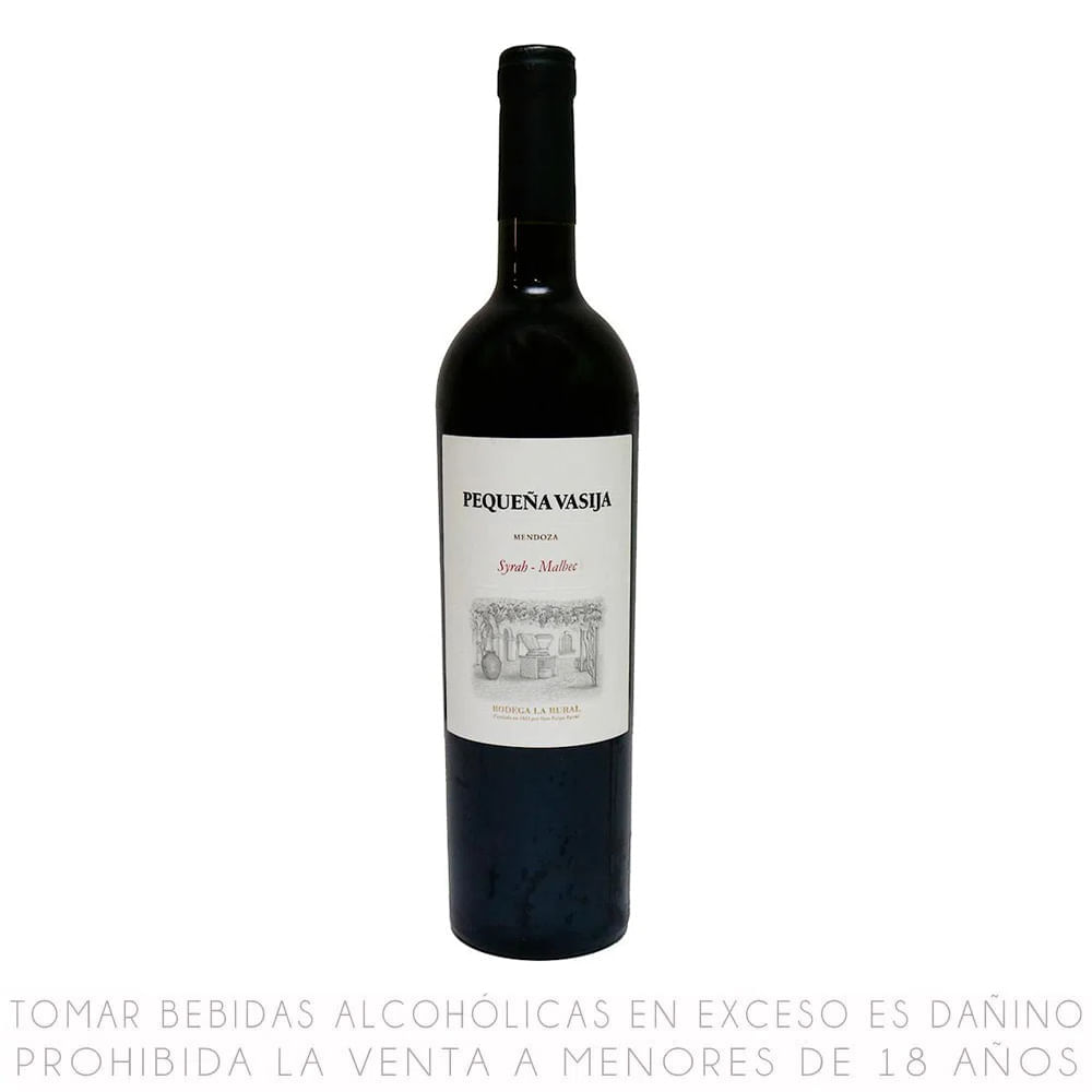 Vino Tinto Syrah Malbec Pequeña Vasija Rutini Botella 750 ml