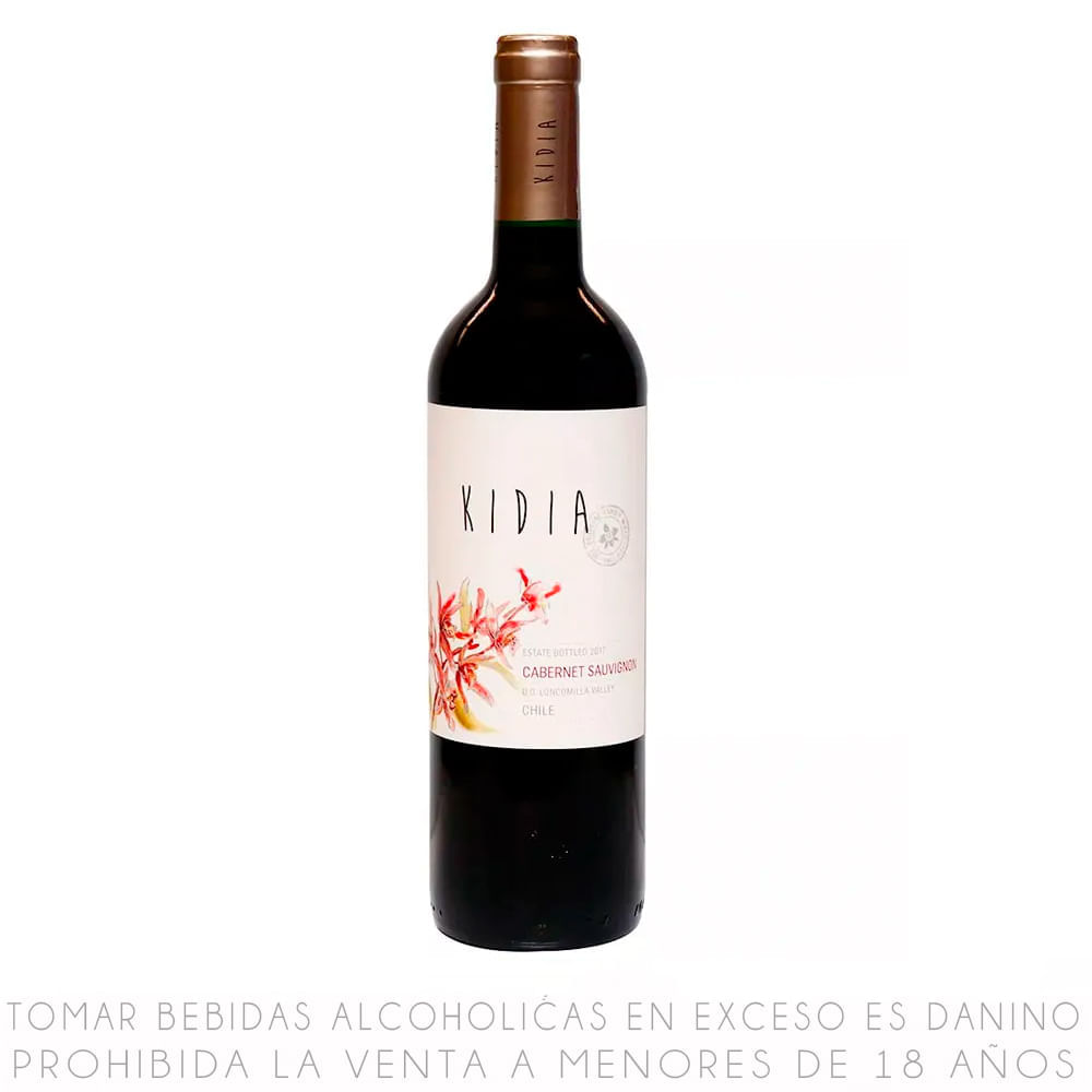Vino Tinto Cabernet Sauvignon Kidia Botella 750ml