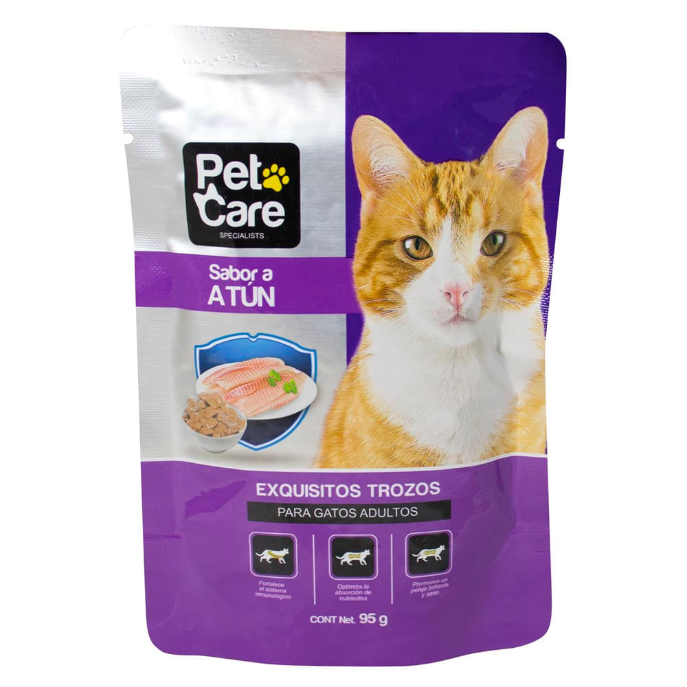 Pet Care Snacks para Gatos Adultos Trozos Sabor a Atún Doypack 95 g
