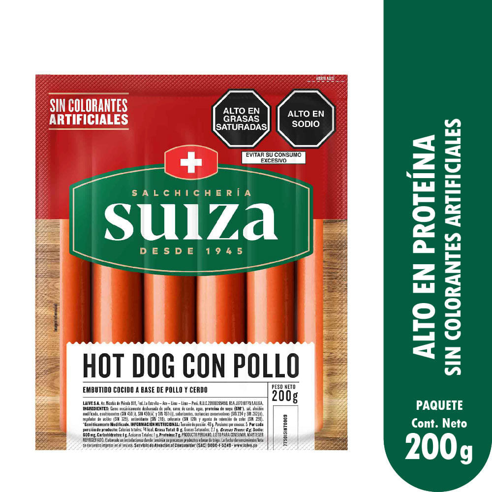 Hot Dog con Pollo Suiza 200g