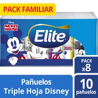 Pañuelos Desechables Elite Edición Mickey Mouse Pack de 8 Paquetes de 10 unid