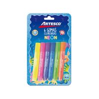 Artesco Goma Líquida Escarchada Neón Tubo 10 ml Blíster 6 unid