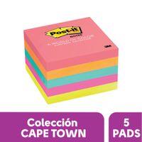 Notas Adhesivas Post-it Cape Town Neón 5 Blocs