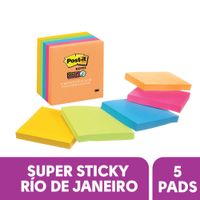 Notas Súper Adhesivas Post-it Río Janeiro 5 Blocs