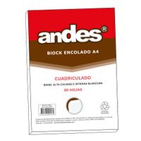 Block Encolado A-4 Cuadriculado