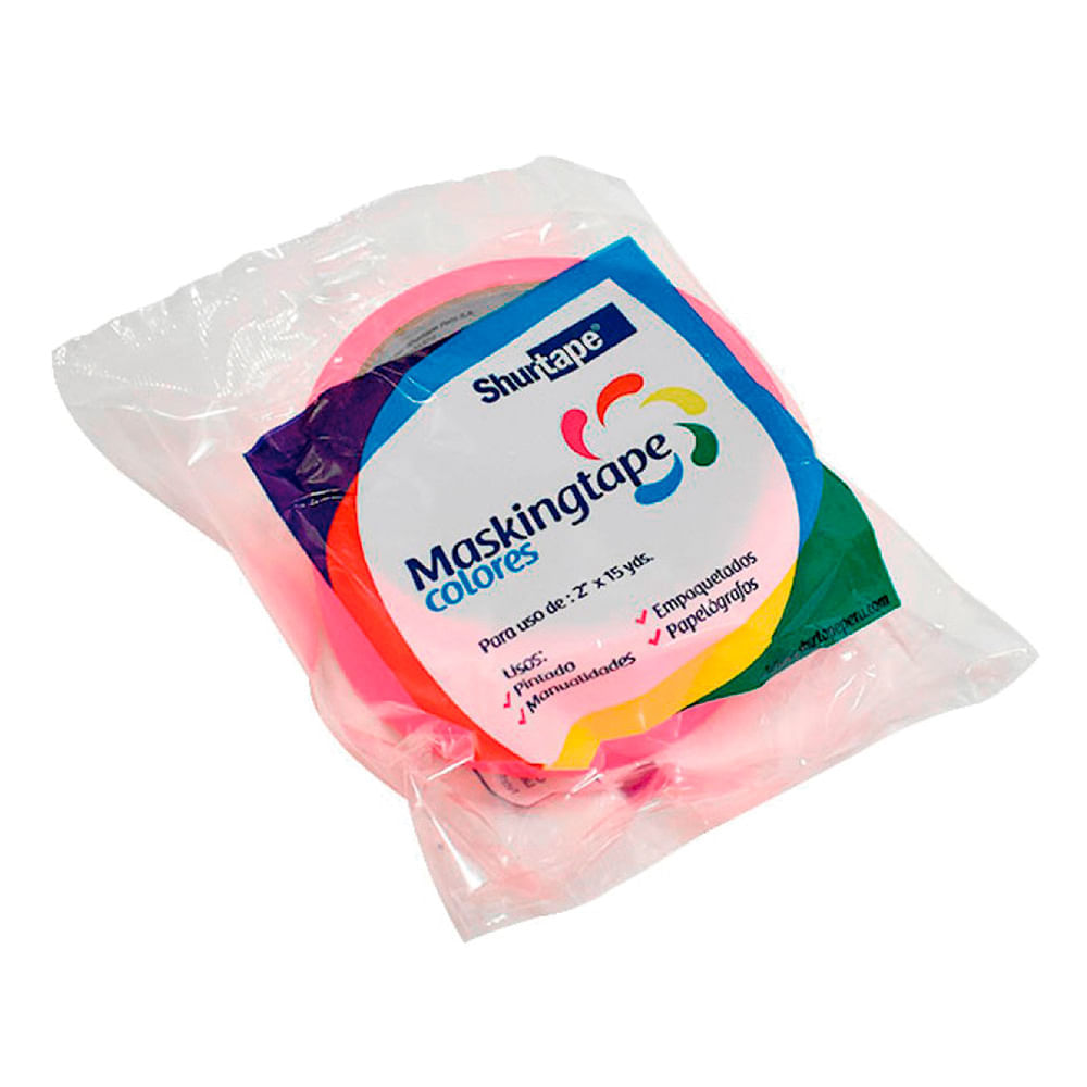 Cinta Masking Tape Shurtape 2'' x 15 yd Color Surtido