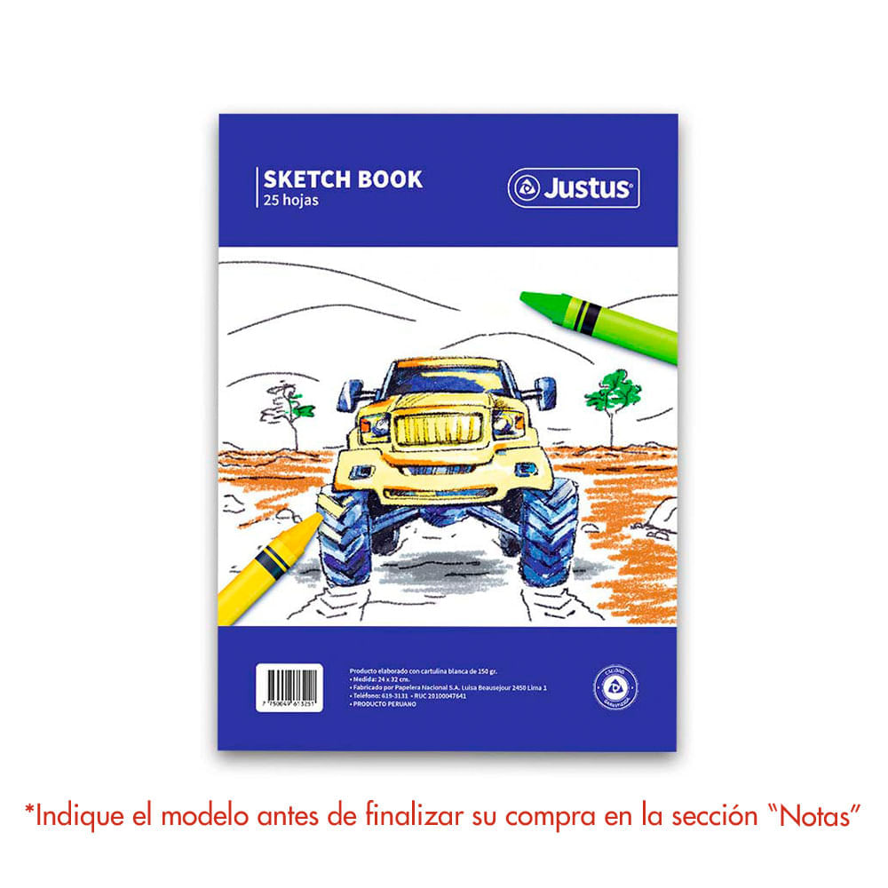 Sketch Book Justus 20 Hojas Surtido