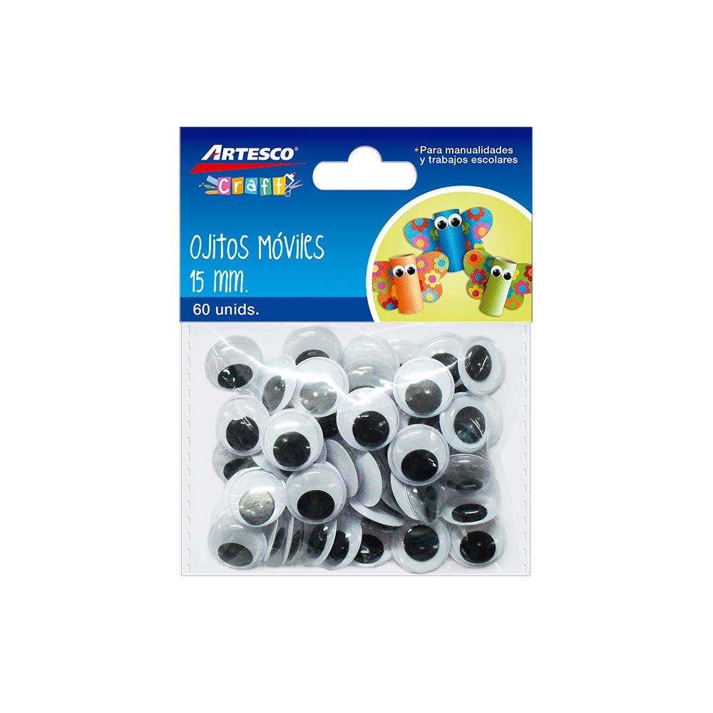 Ojitos Móviles 15 mm Bolsa 60 un