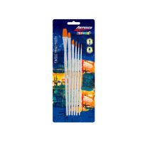 Artesco Pincel Mango de Madera Pack 6 unid Blanco